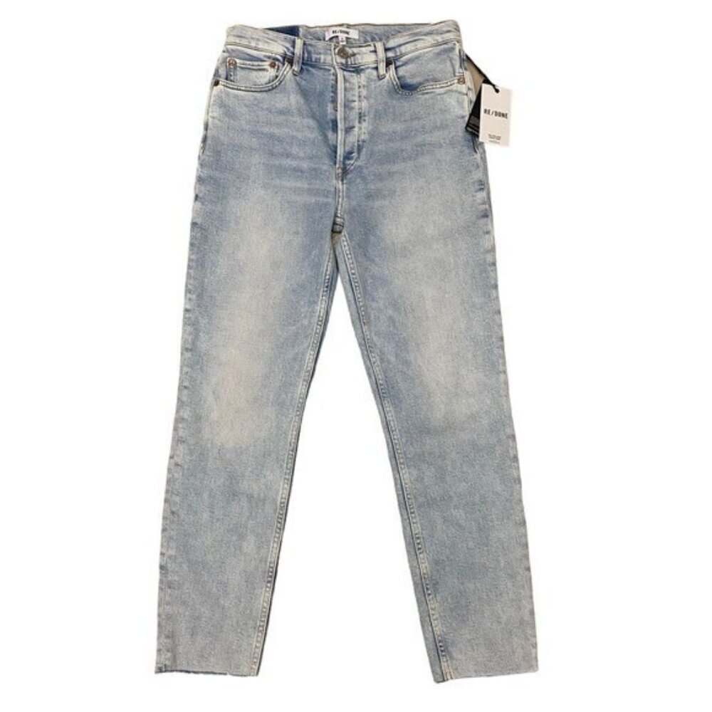 NEW Re/Done 90s High Rise Ankle Crop in Calm Waters Blue  Size 29